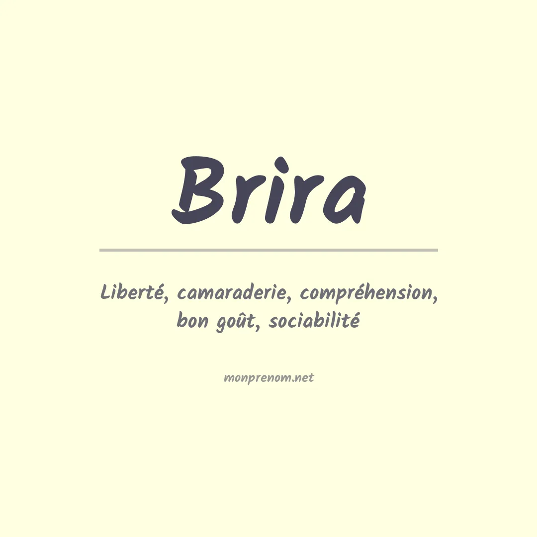Signification du prénom Brira
