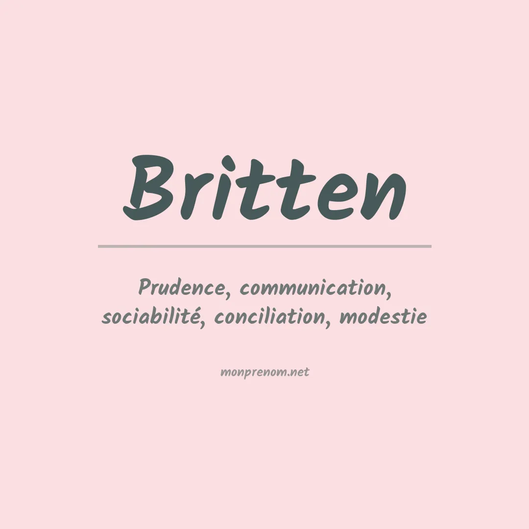 Signification du prénom Britten