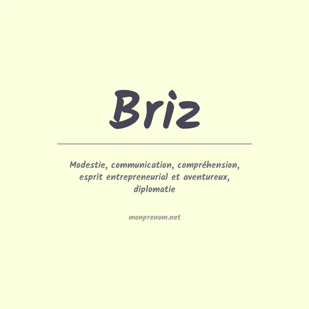 Signification du prénom Briz