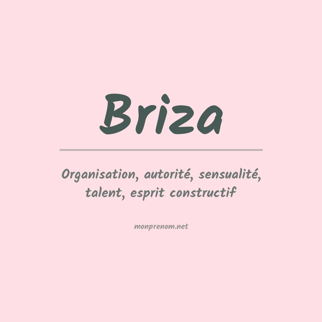 Signification du prénom Briza
