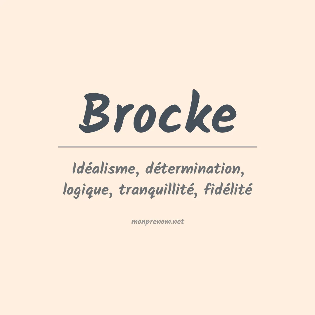 Signification du prénom Brocke