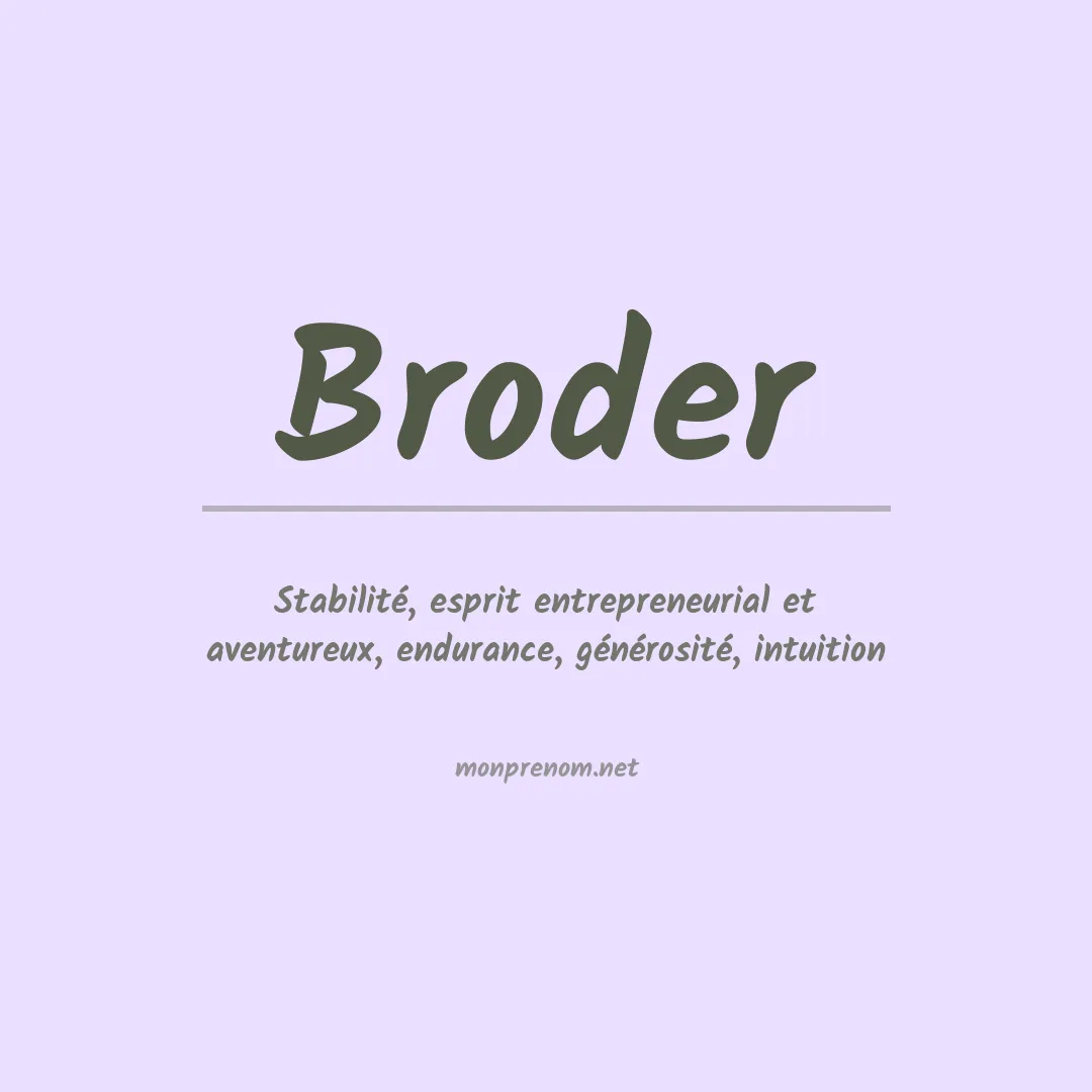 Signification du prénom Broder