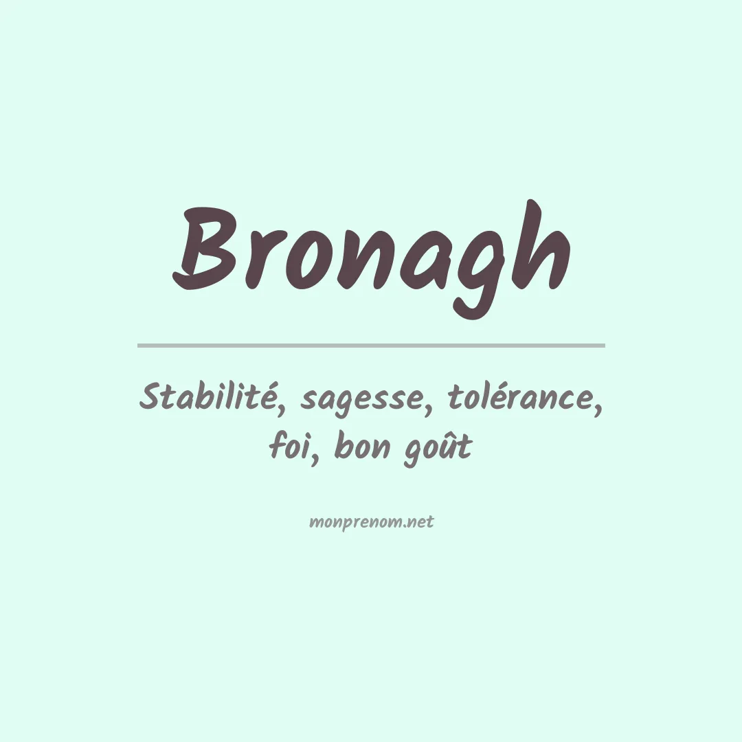 Signification du prénom Bronagh