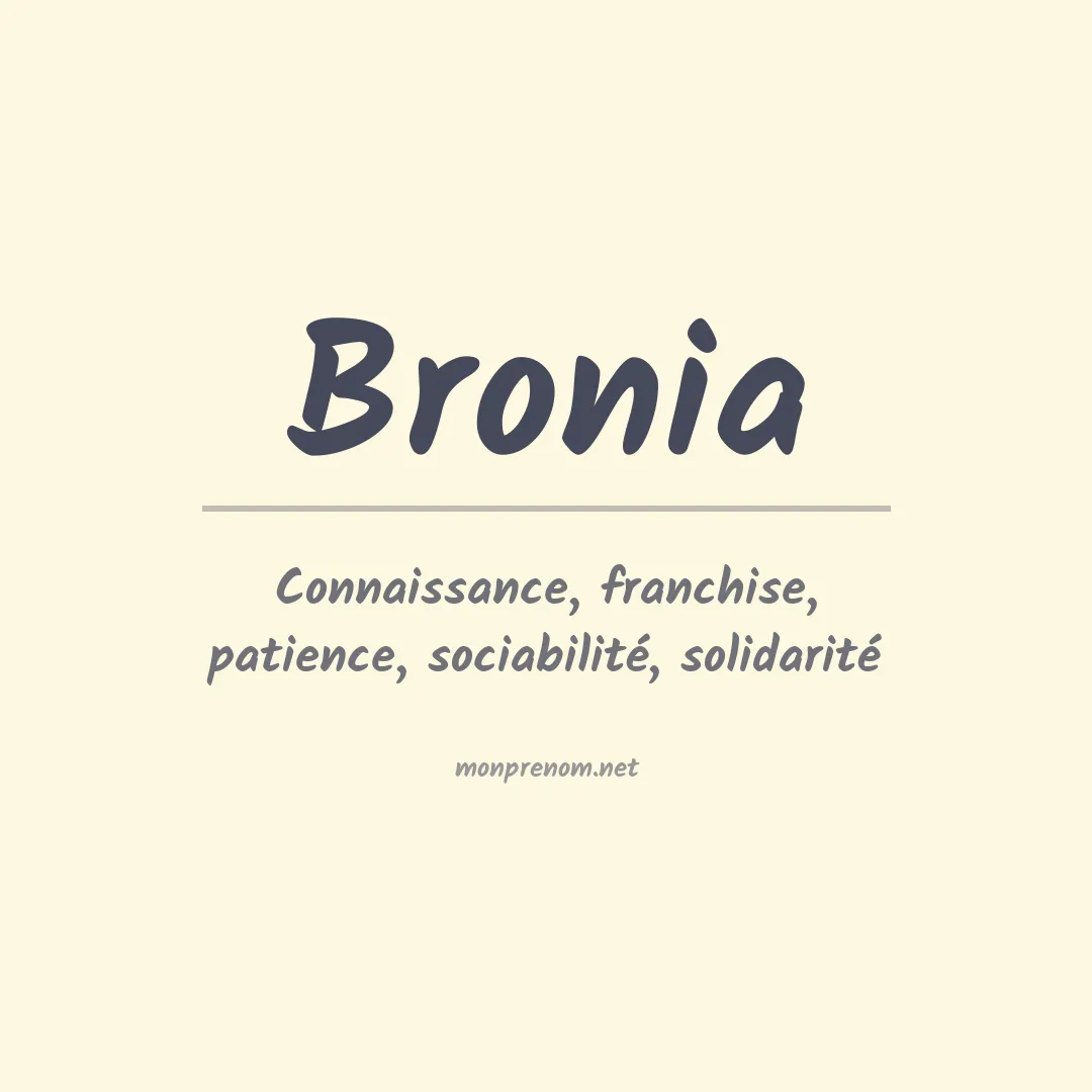 Signification du prénom Bronia