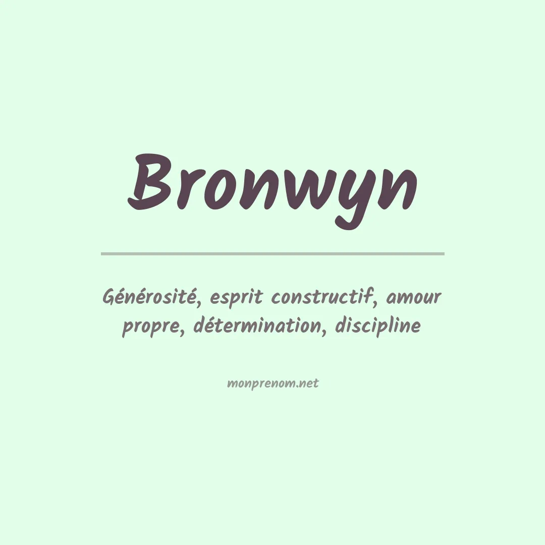 Prénom Bronwyn