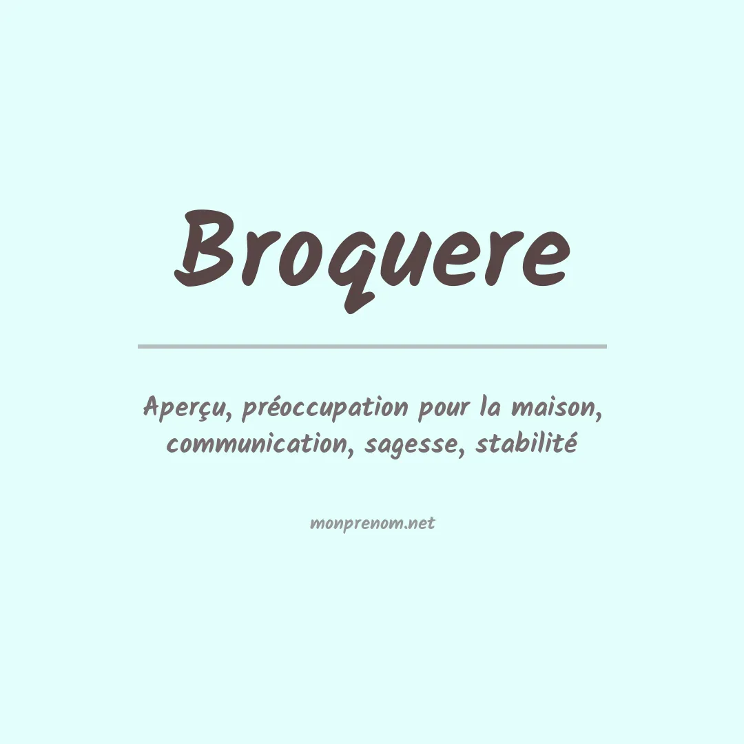 Prénom Broquere