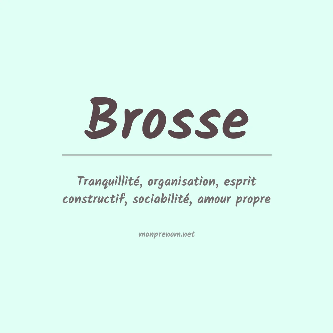 Signification du prénom Brosse