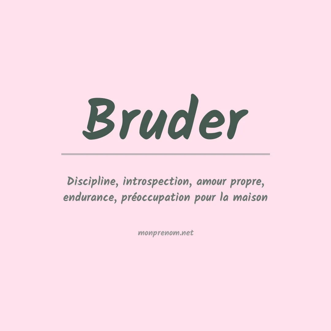 Signification du prénom Bruder