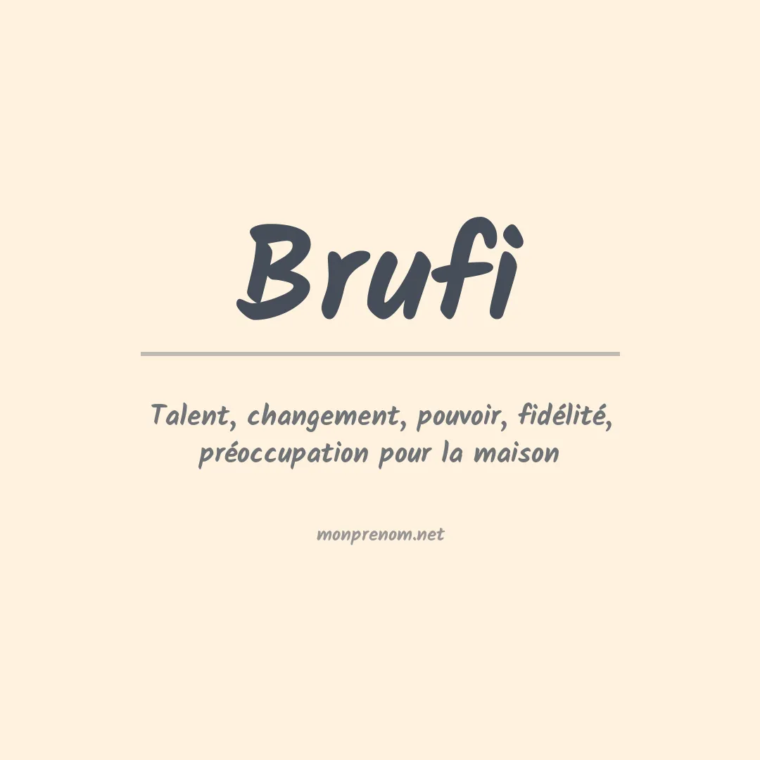 Signification du prénom Brufi