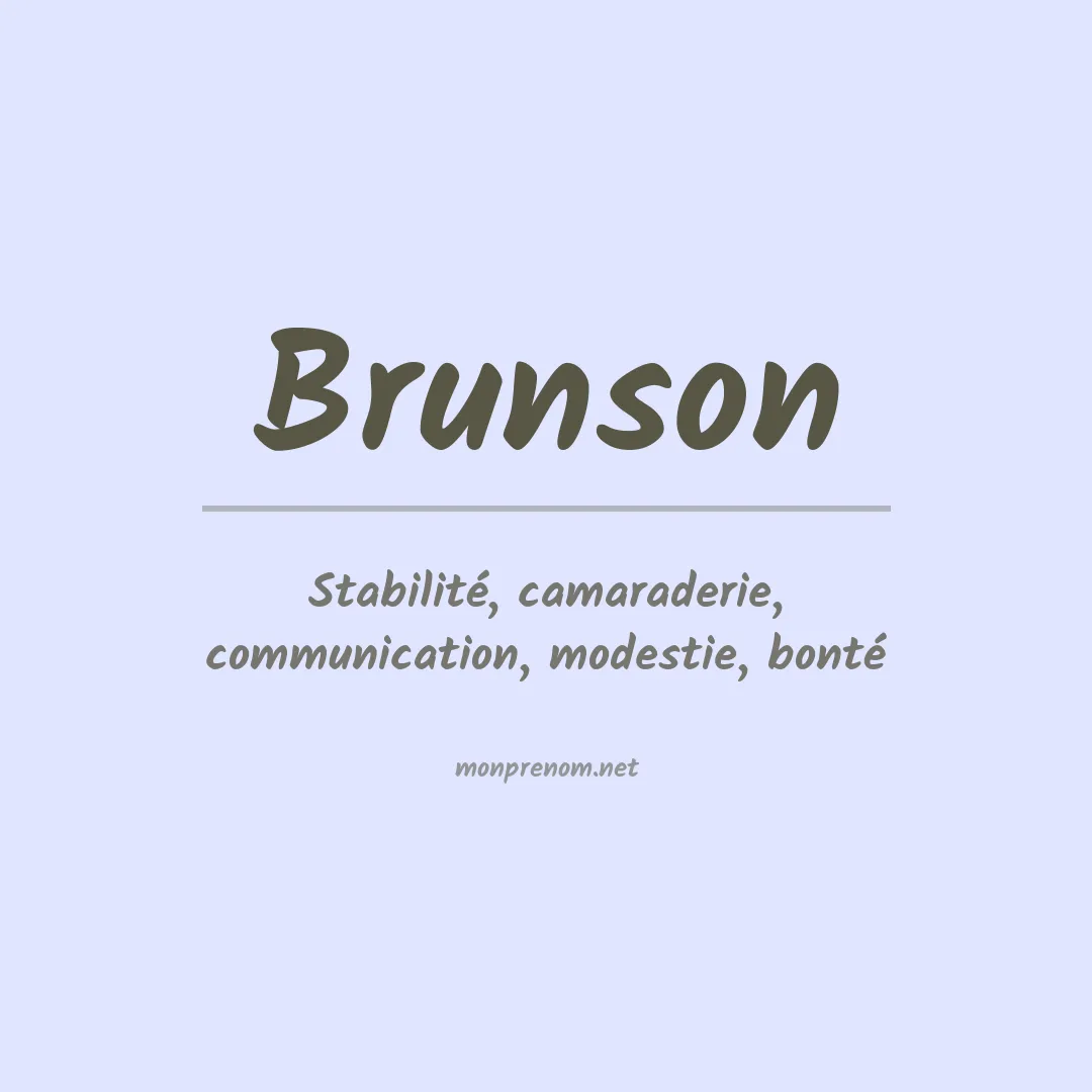 Prénom Brunson