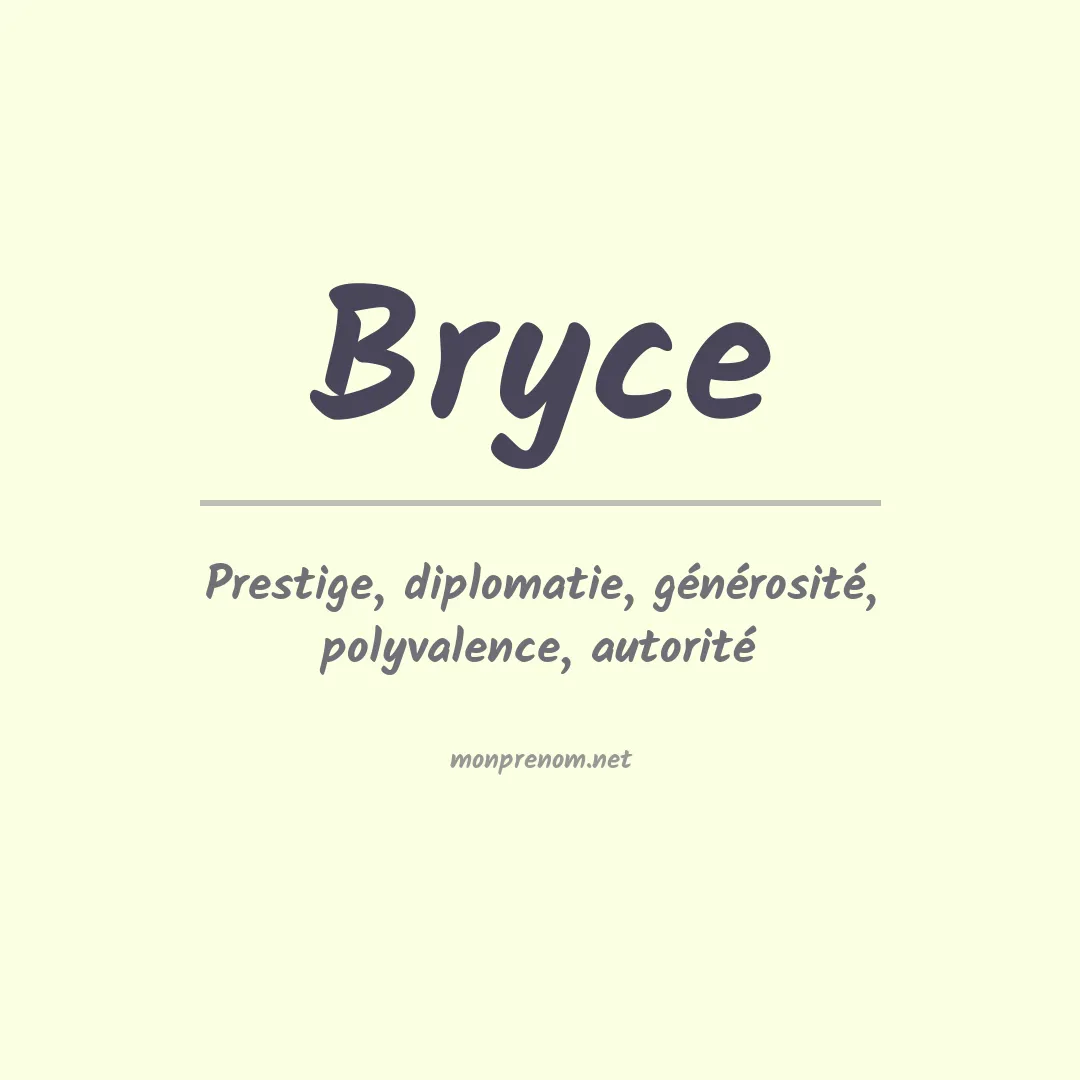 Prénom Bryce