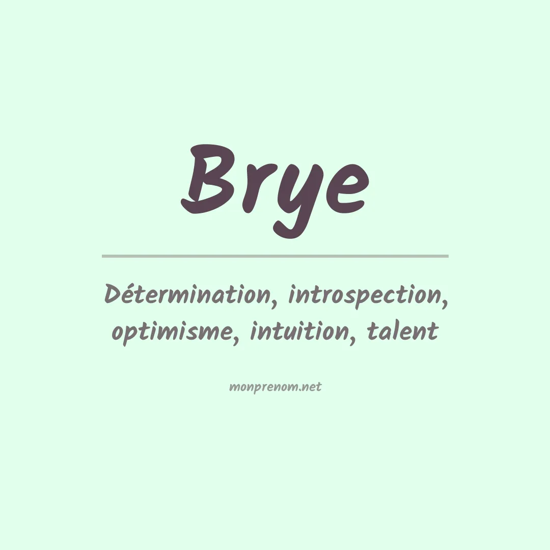 Prénom Brye