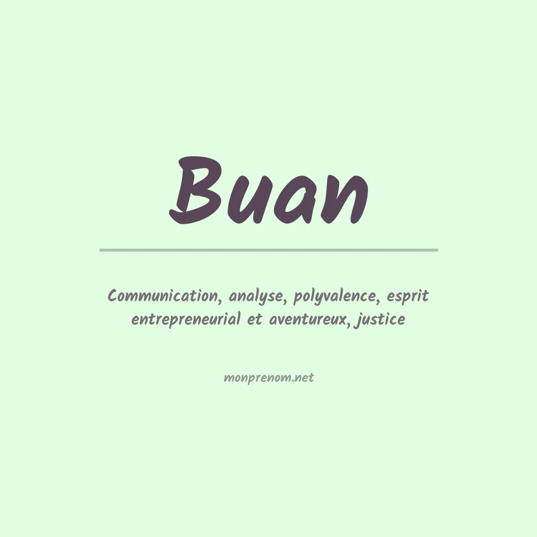 Signification du prénom Buan