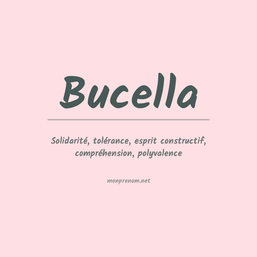 Signification du prénom Bucella