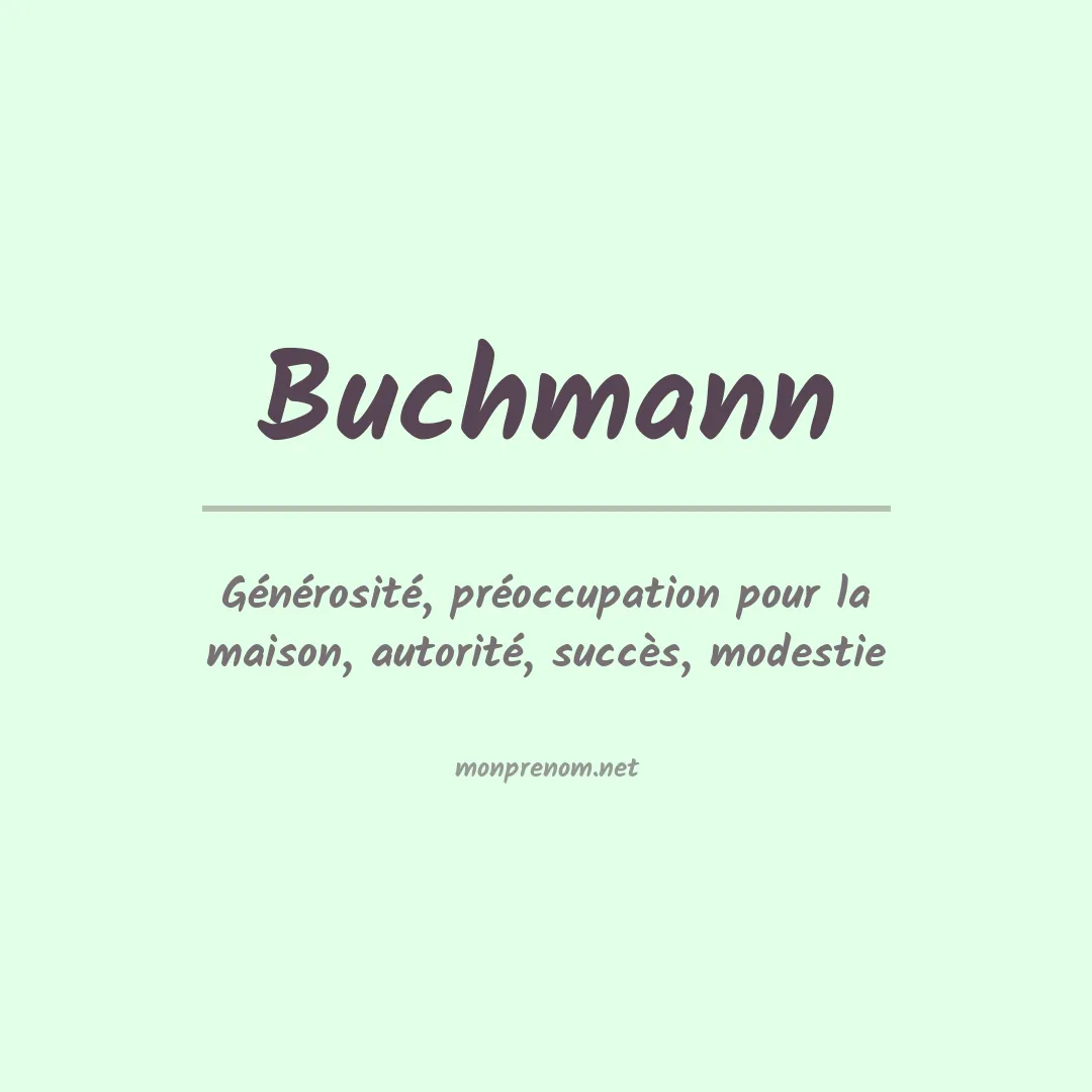 Prénom Buchmann