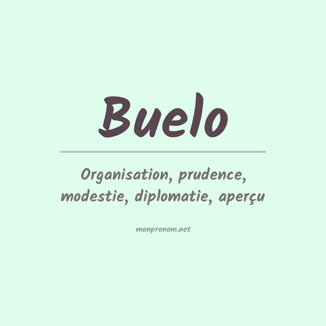 Signification du prénom Buelo