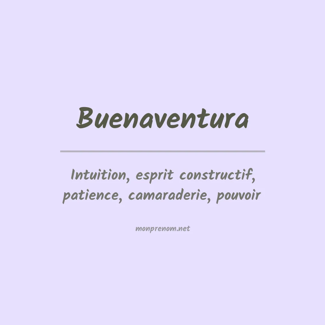 Prénom Buenaventura