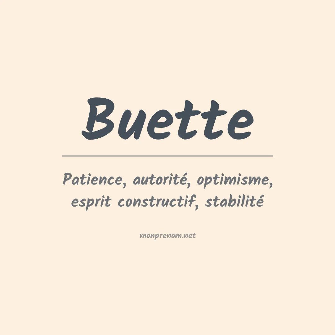 Signification du prénom Buette