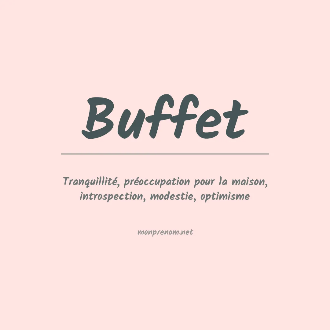 Signification du prénom Buffet