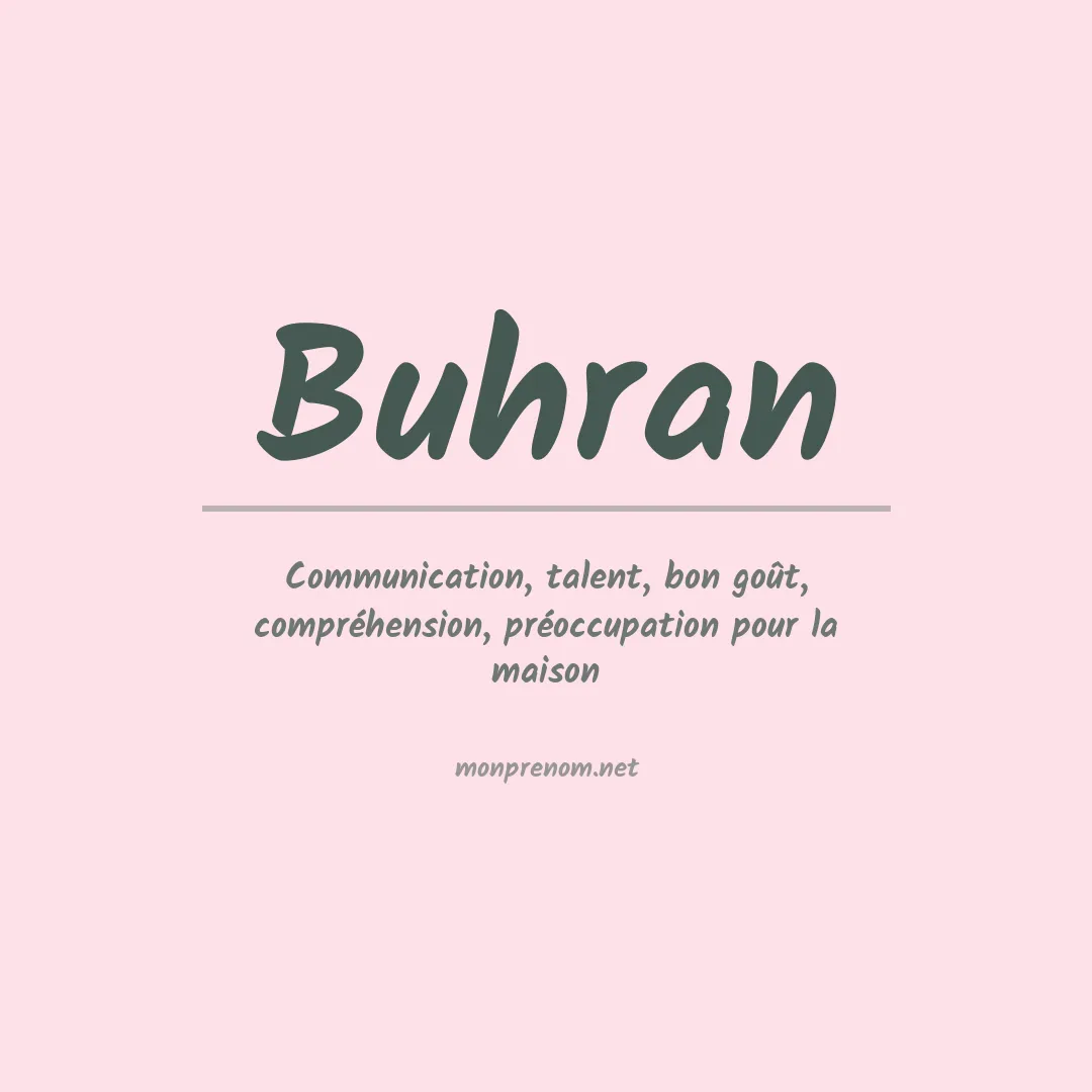 Signification du prénom Buhran