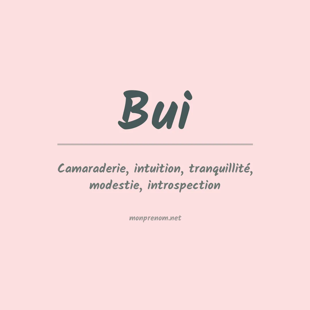 Prénom Bui