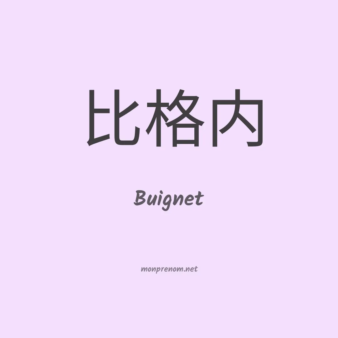 Buignet en chinois