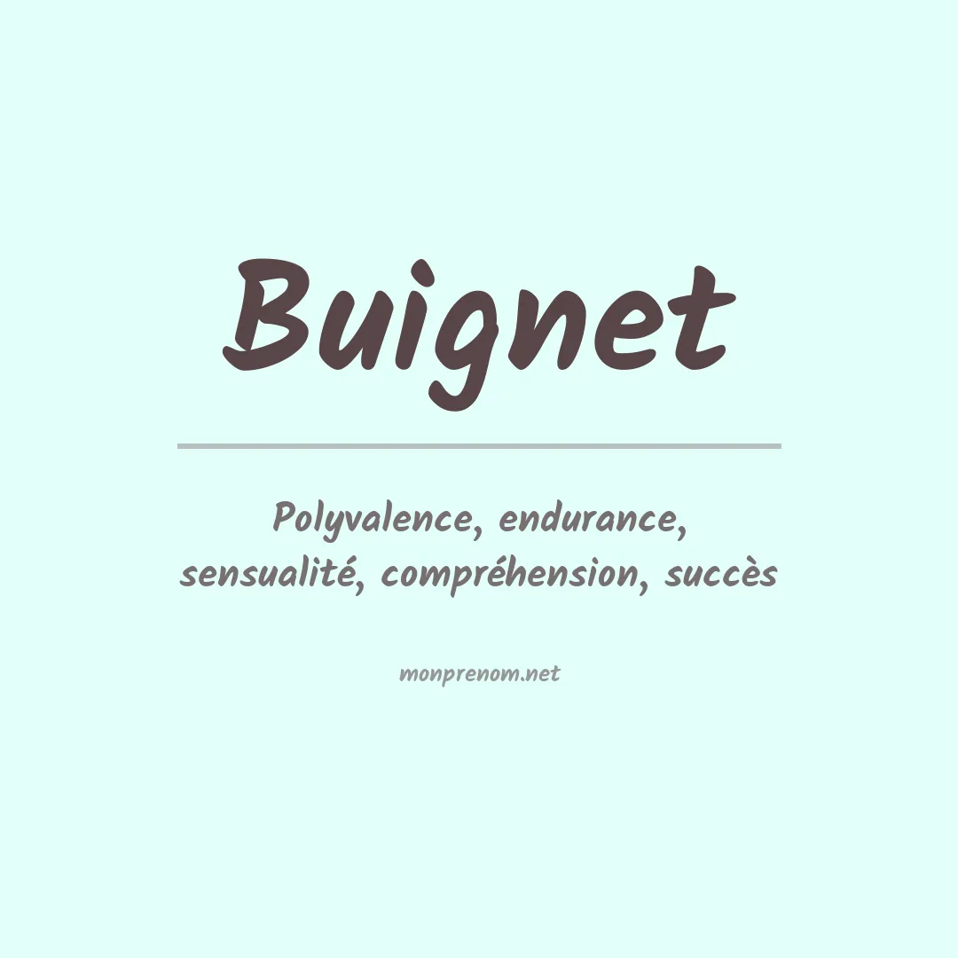 Signification du prénom Buignet