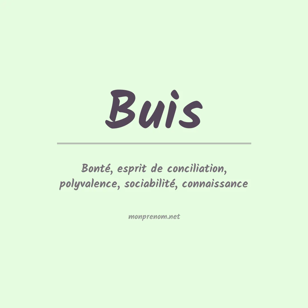 Prénom Buis