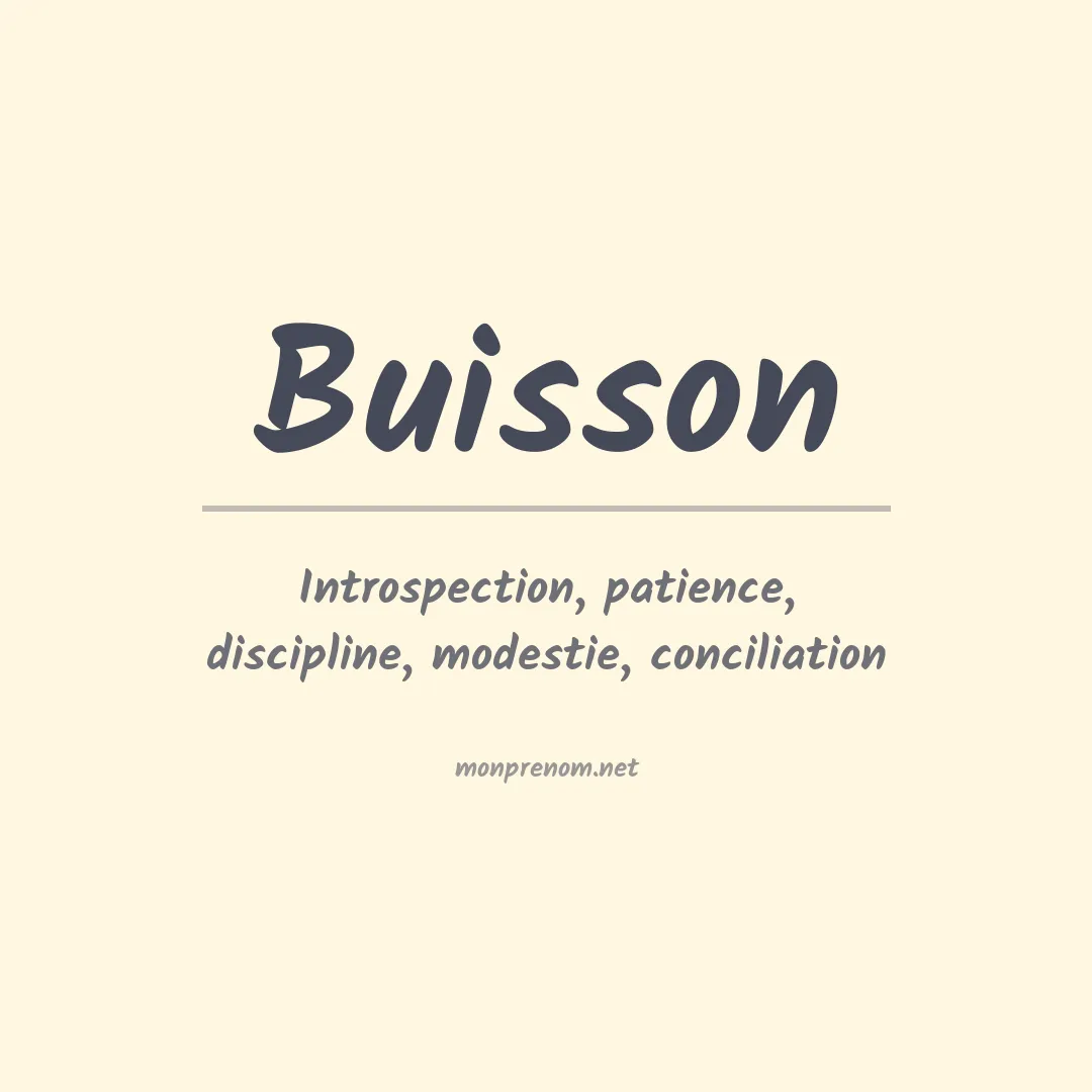 Prénom Buisson
