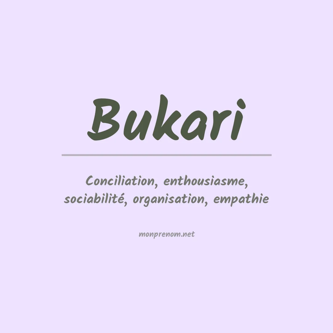 Signification du prénom Bukari