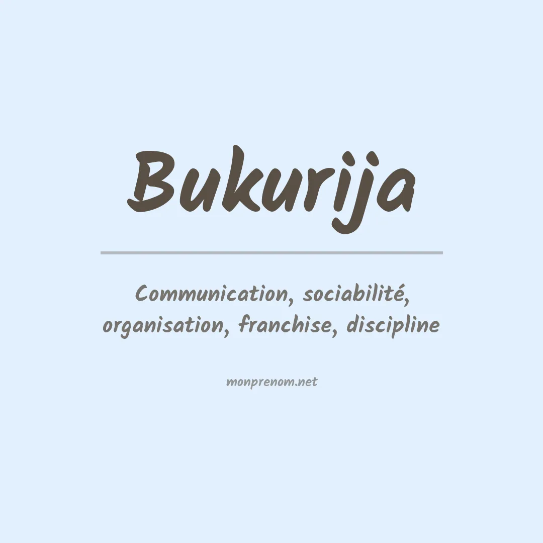 Signification du prénom Bukurija