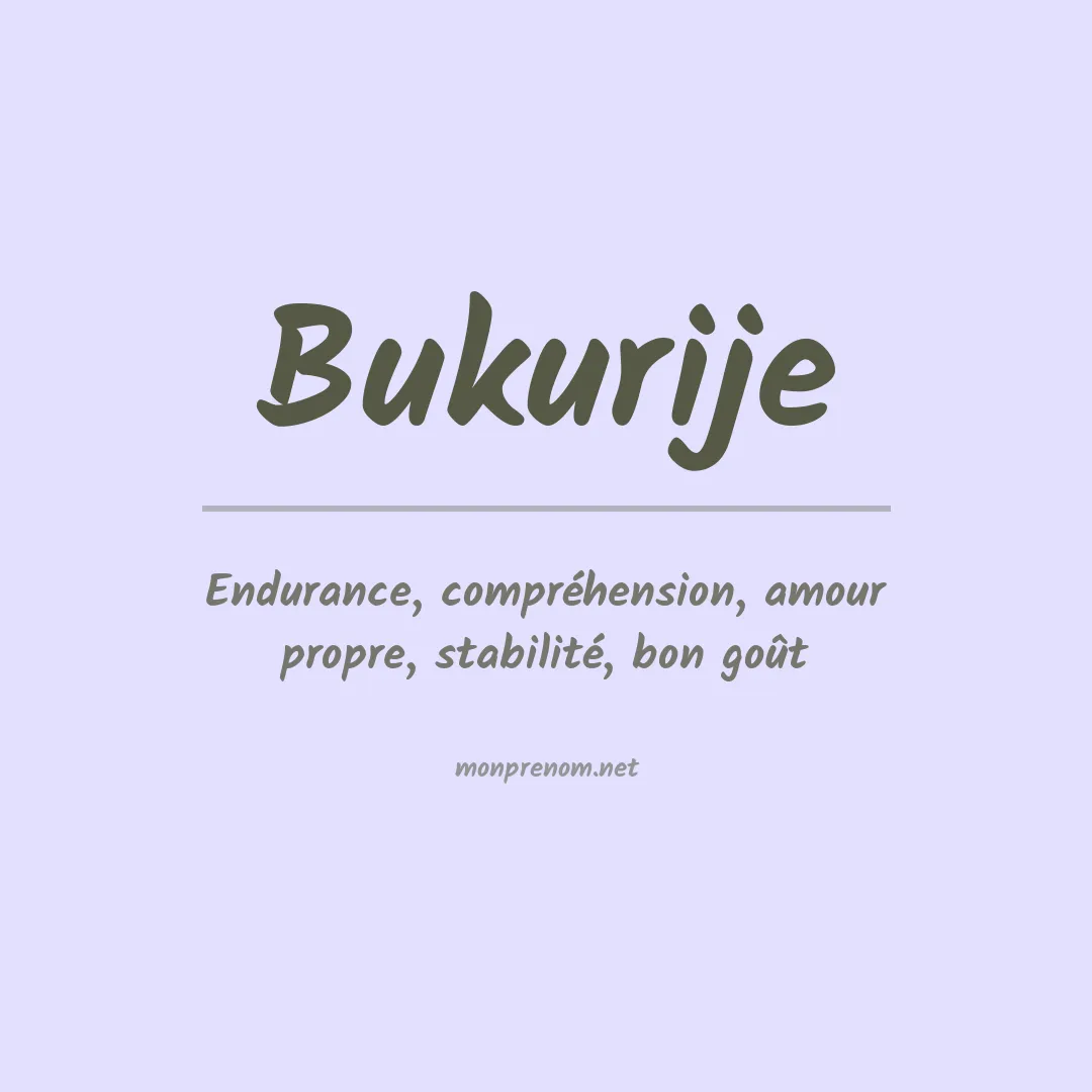 Signification du prénom Bukurije