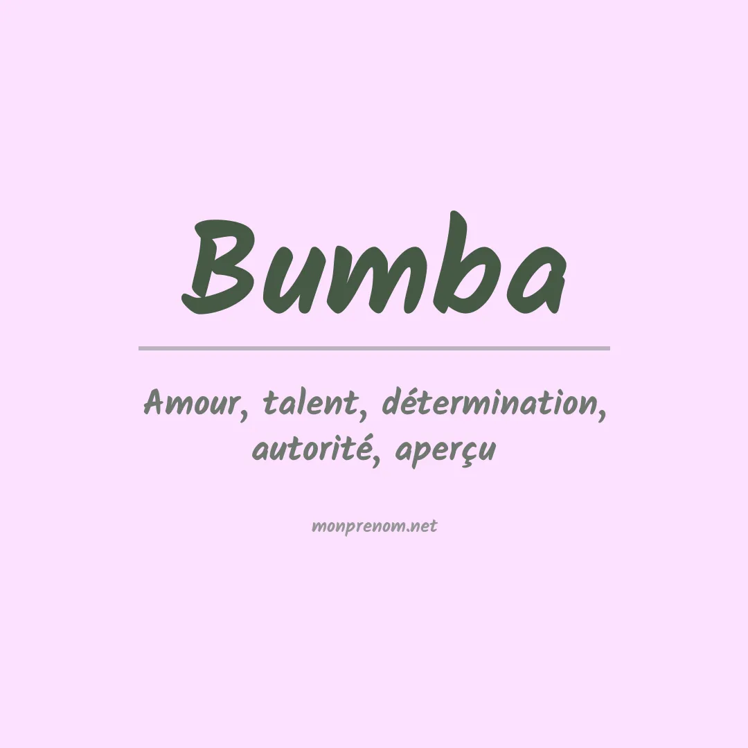 Signification du prénom Bumba