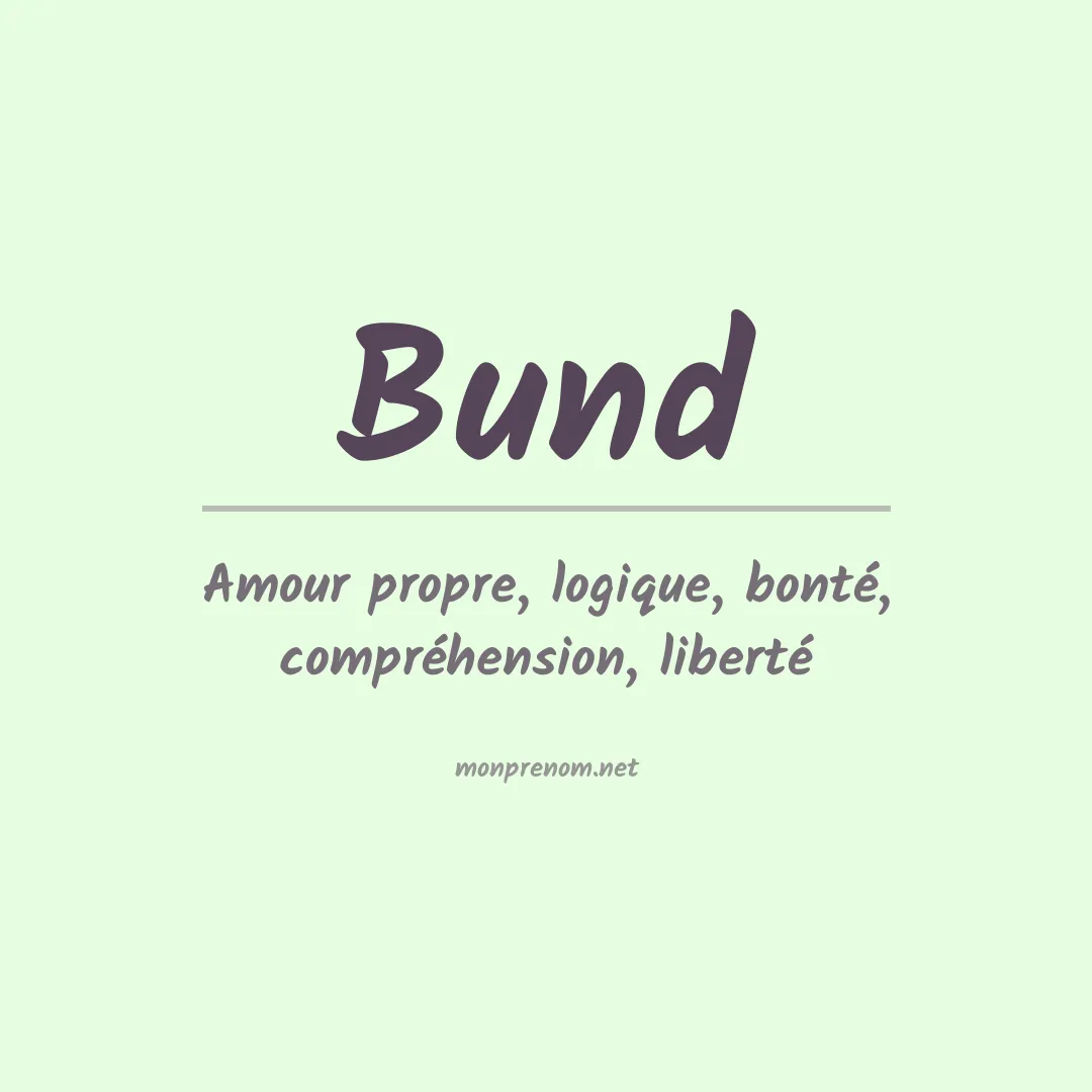 Signification du prénom Bund