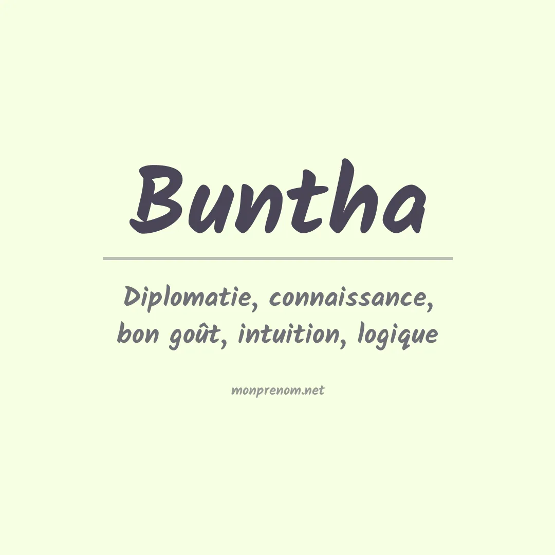 Signification du prénom Buntha