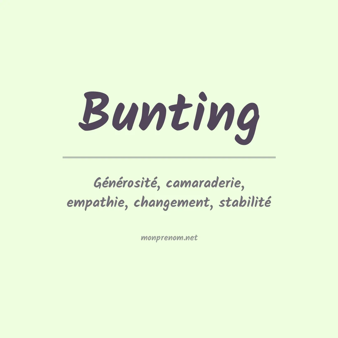 Signification du prénom Bunting