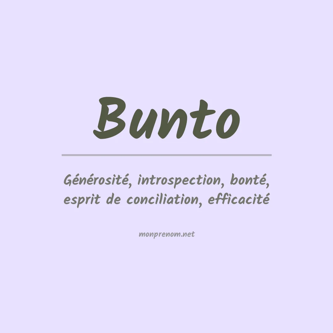 Signification du prénom Bunto