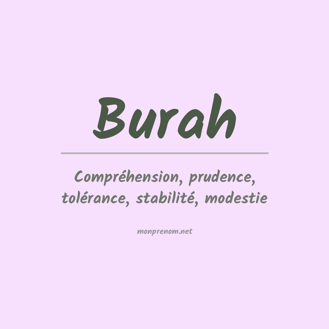 Signification du prénom Burah