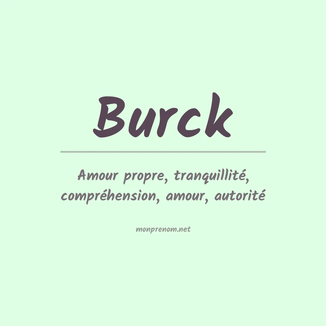 Prénom Burck