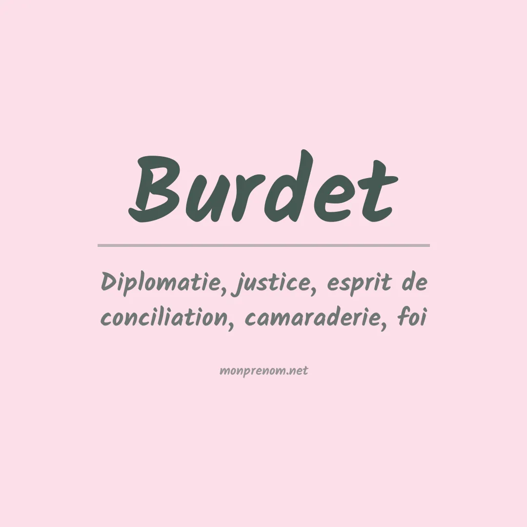 Signification du prénom Burdet