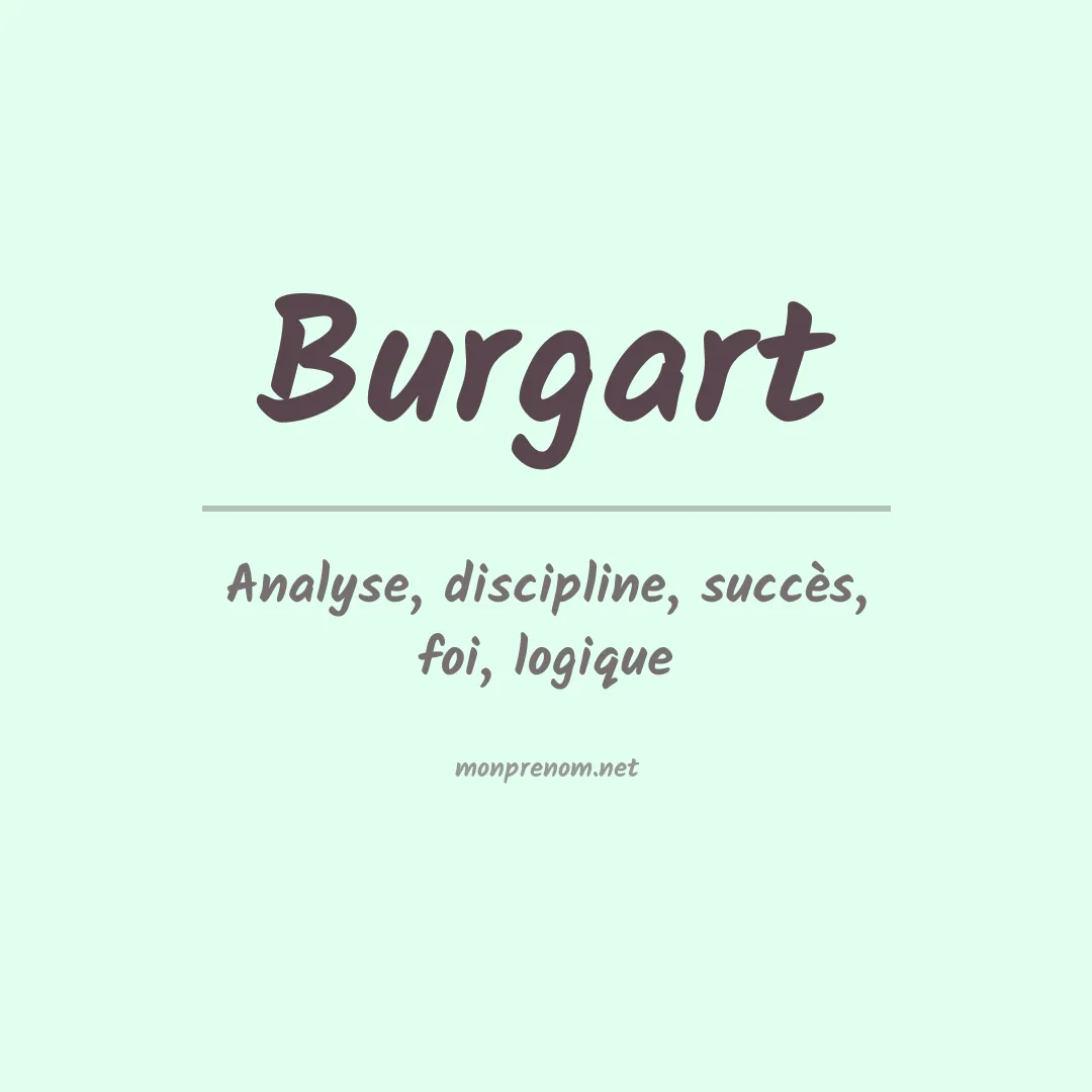 Signification du prénom Burgart