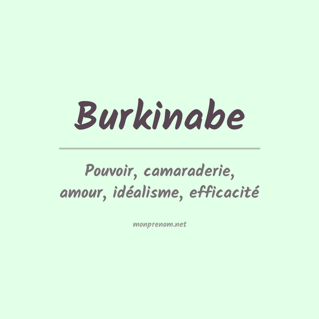 Signification du prénom Burkinabe