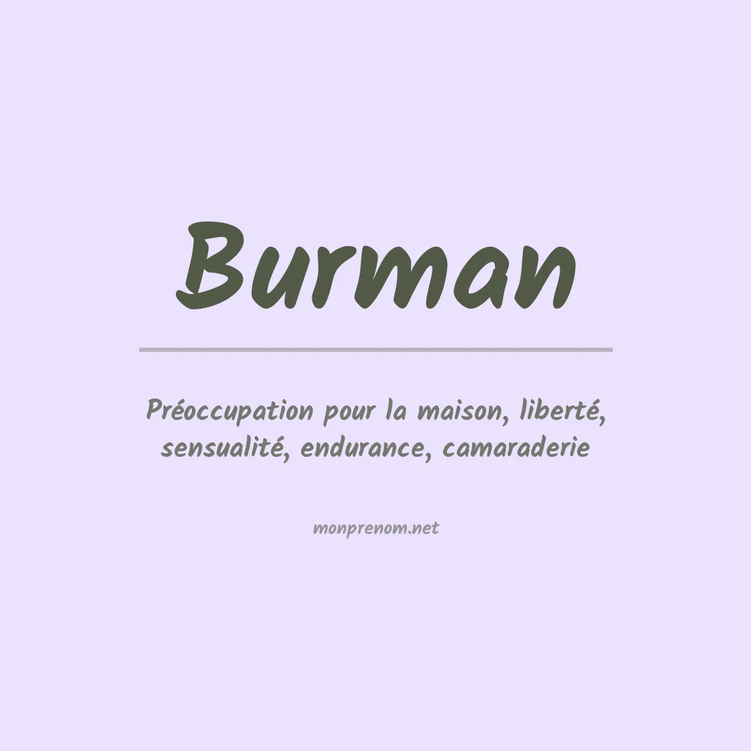 Prénom Burman