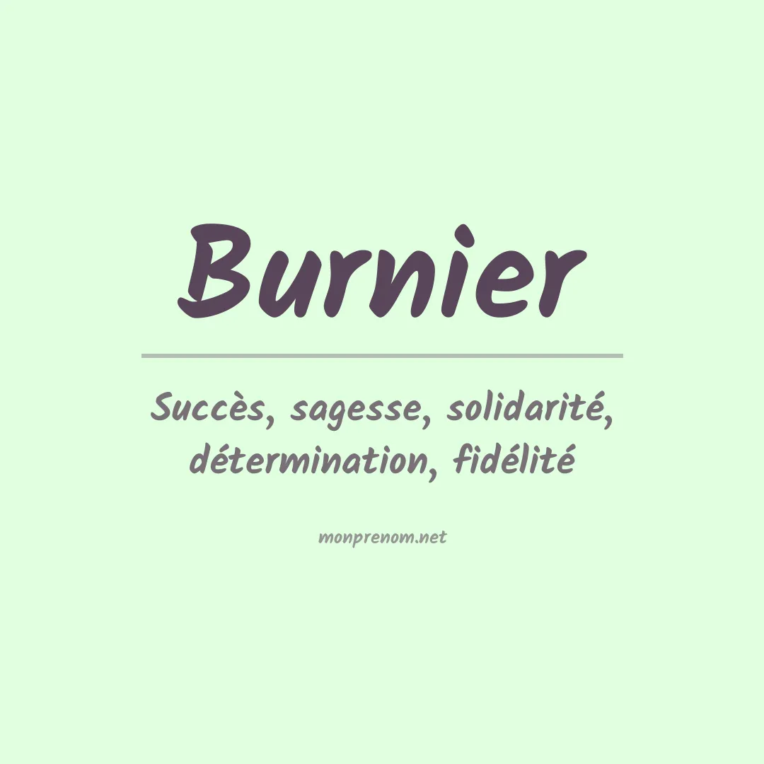 Signification du prénom Burnier