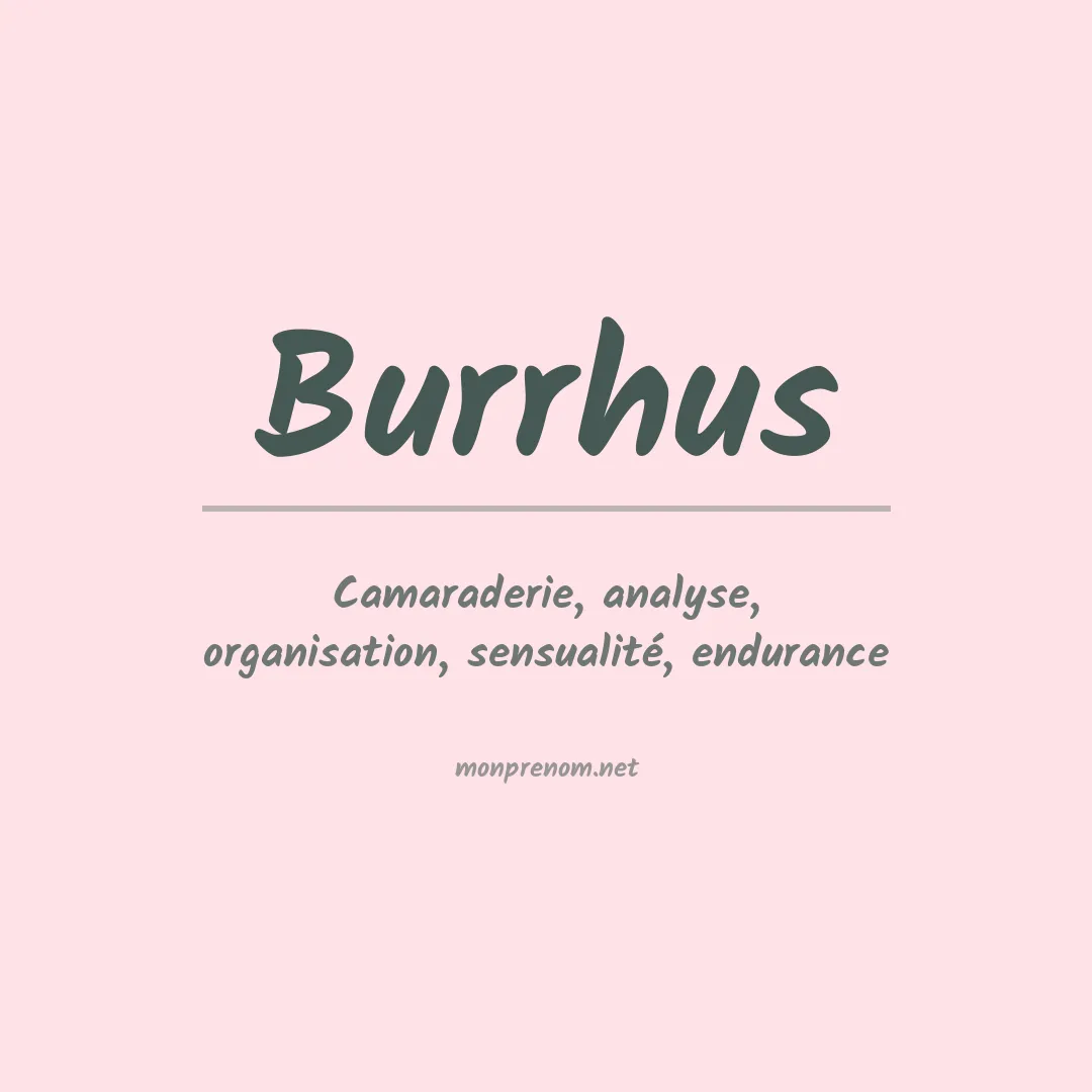 Signification du prénom Burrhus