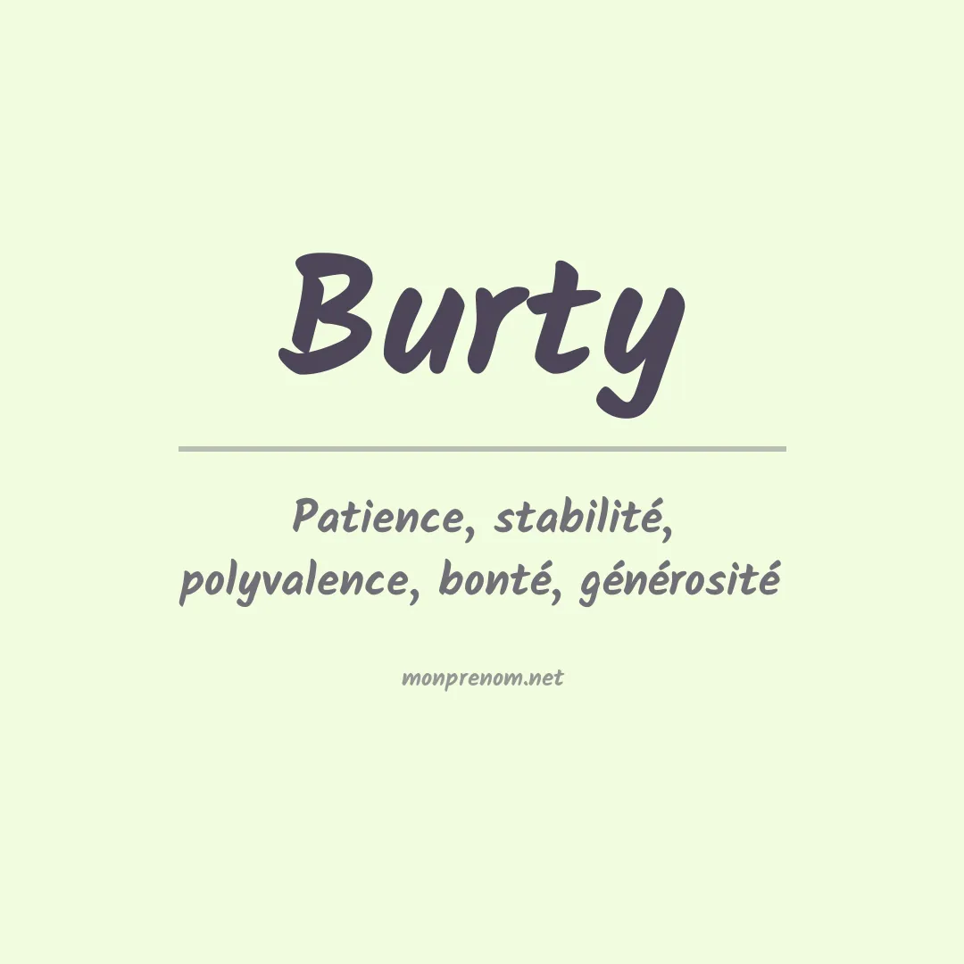 Signification du prénom Burty