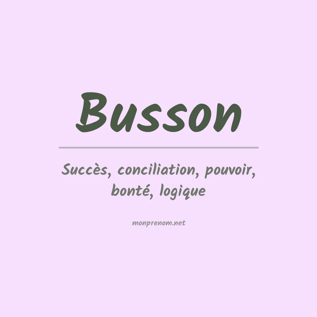 Signification du prénom Busson