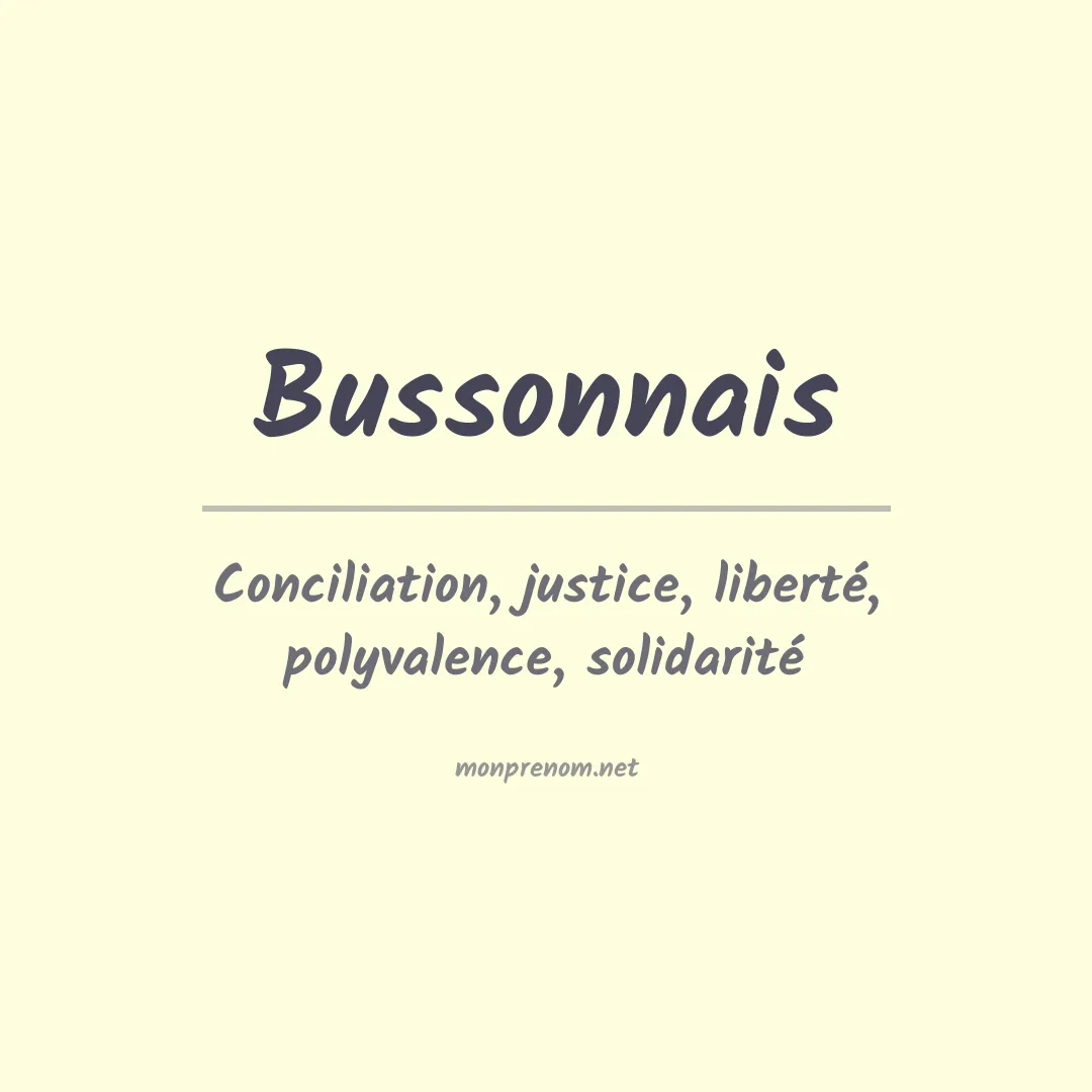 Signification du prénom Bussonnais