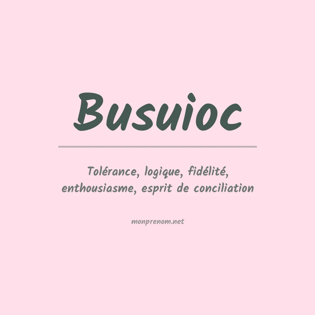 Signification du prénom Busuioc