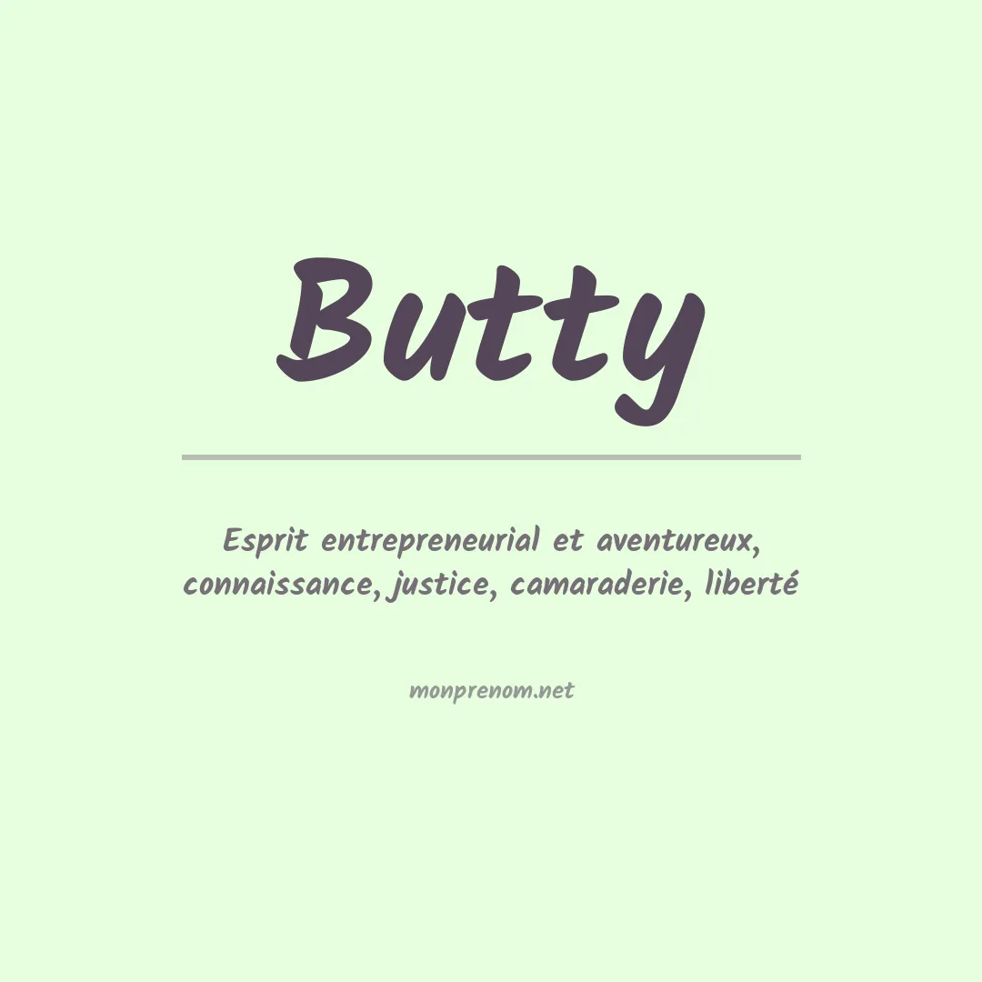 Signification du prénom Butty